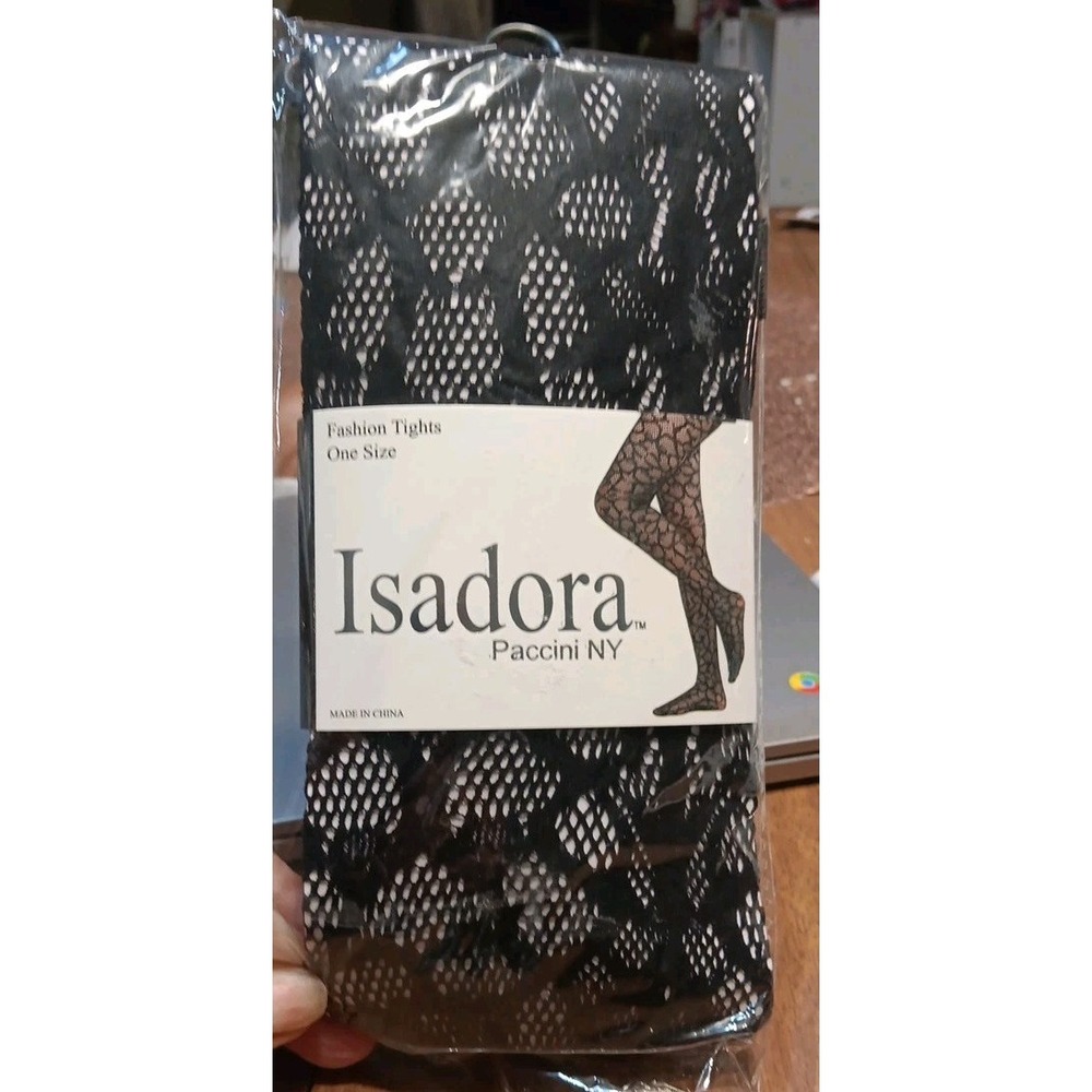 Isadora Puccini NY‎ Fishnet Tights Black  Stockings One Size See Measurements